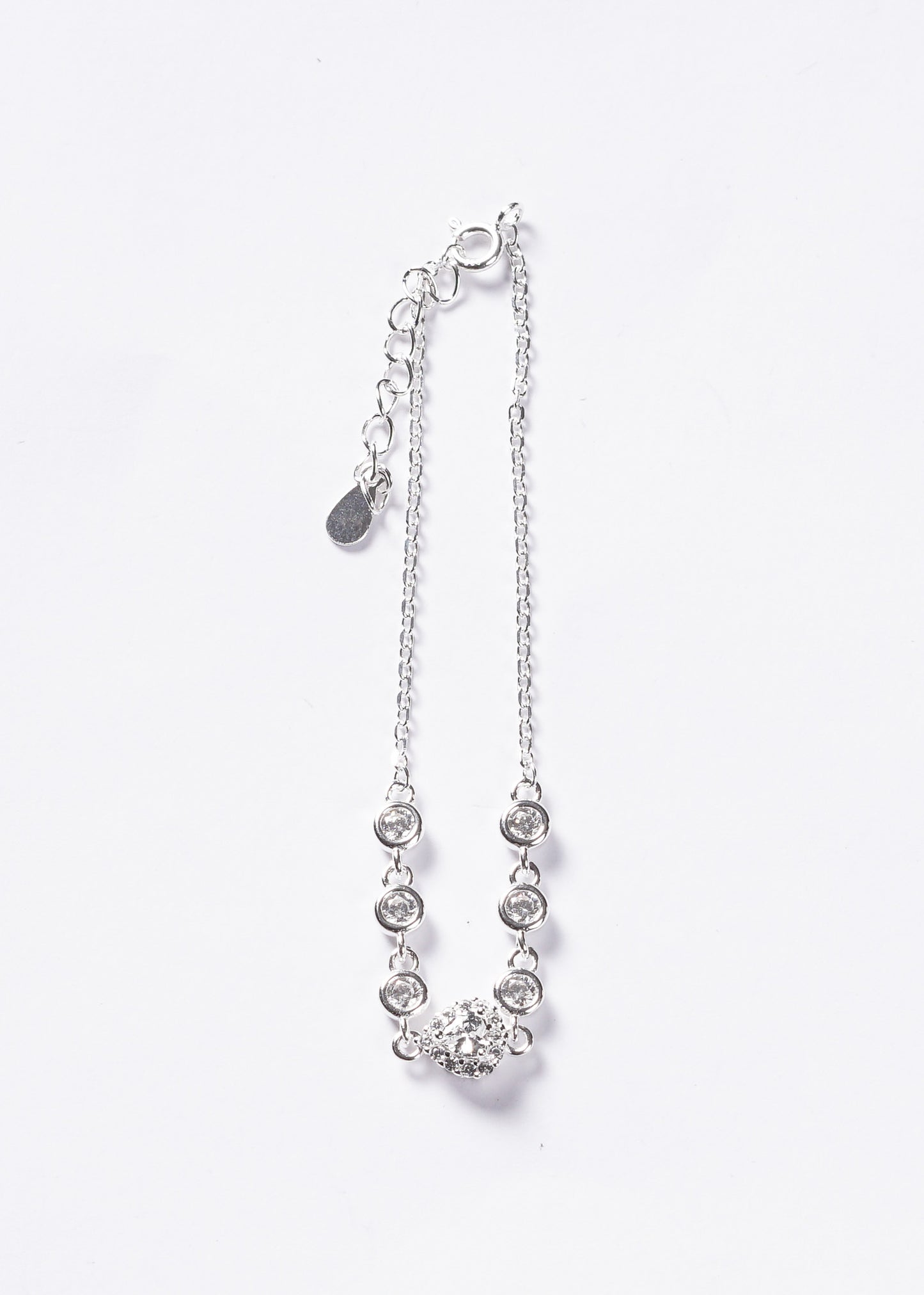 Pulsera promesa corazón mini Plata 925 & Zirconia blanca