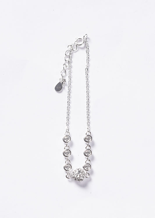 Pulsera promesa corazón mini Plata 925 & Zirconia blanca