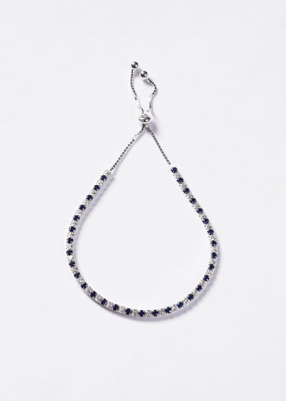 Pulsera Grand Tennis Slider zirconia azul marino Plata 925