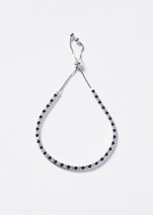 Pulsera Grand Tennis Slider zirconia azul marino Plata 925