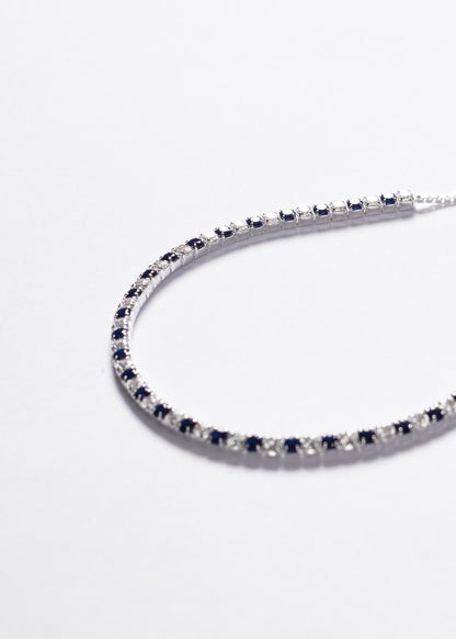 Pulsera Grand Tennis Slider zirconia azul marino Plata 925