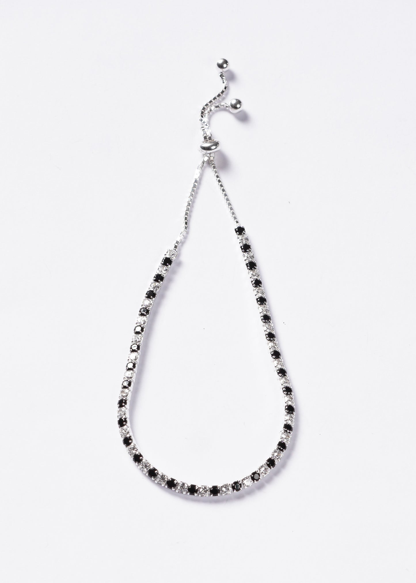 Pulsera Grand Tennis Slider zirconia negra Plata 925
