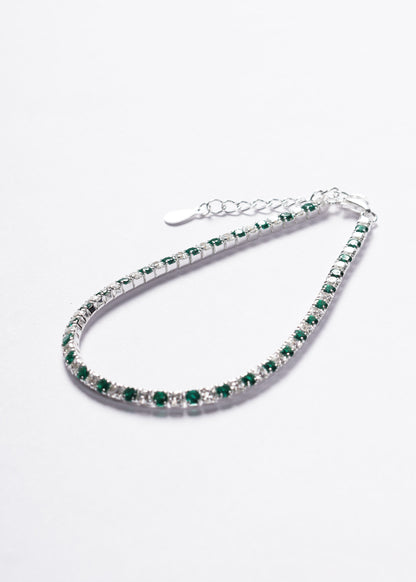 Pulsera Grand Tennis Clásica zirconia verde Plata 925