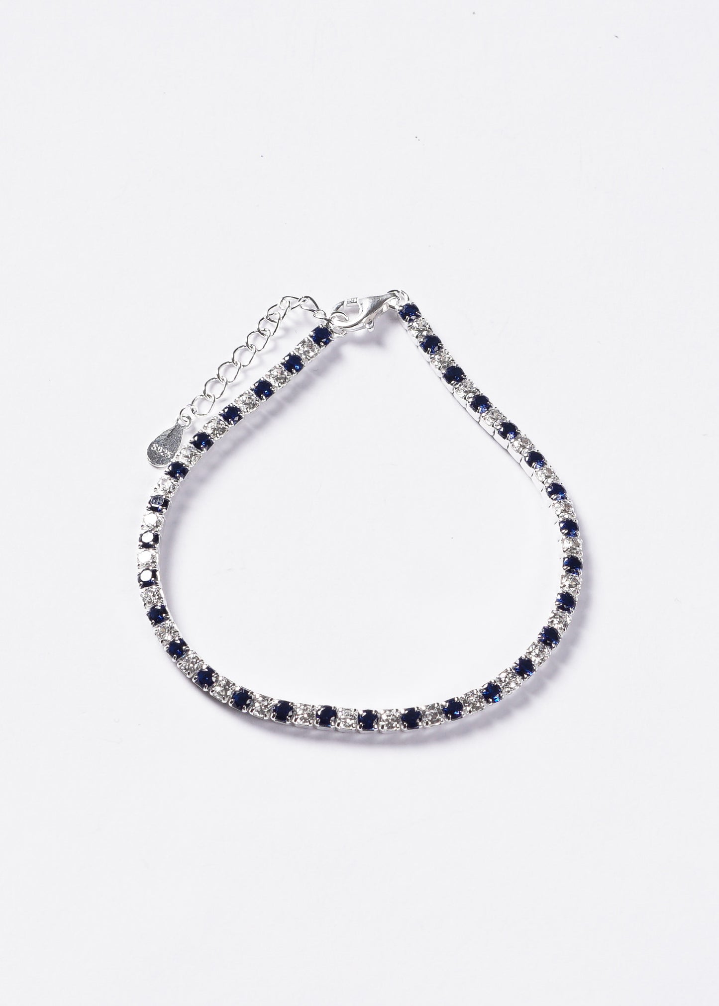 Pulsera Grand Tennis Clásica zirconia azul Plata 925