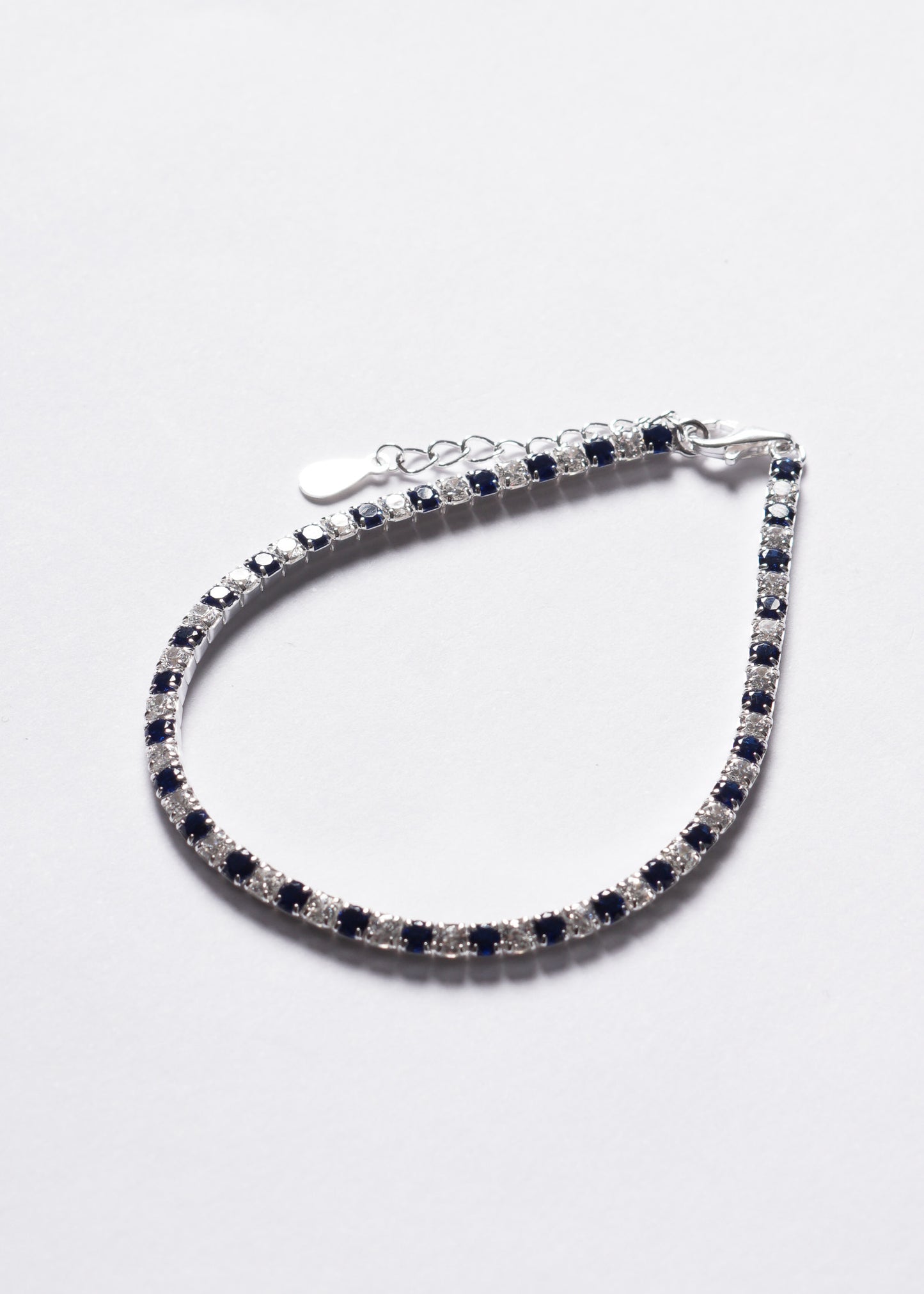 Pulsera Grand Tennis Clásica zirconia azul Plata 925