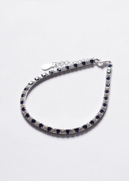 Pulsera Grand Tennis Clásica zirconia azul Plata 925