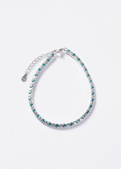 Pulsera Grand Tennis Clásica zirconia turquesa Plata 925