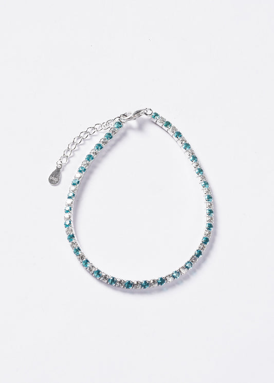 Pulsera Grand Tennis Clásica zirconia turquesa Plata 925