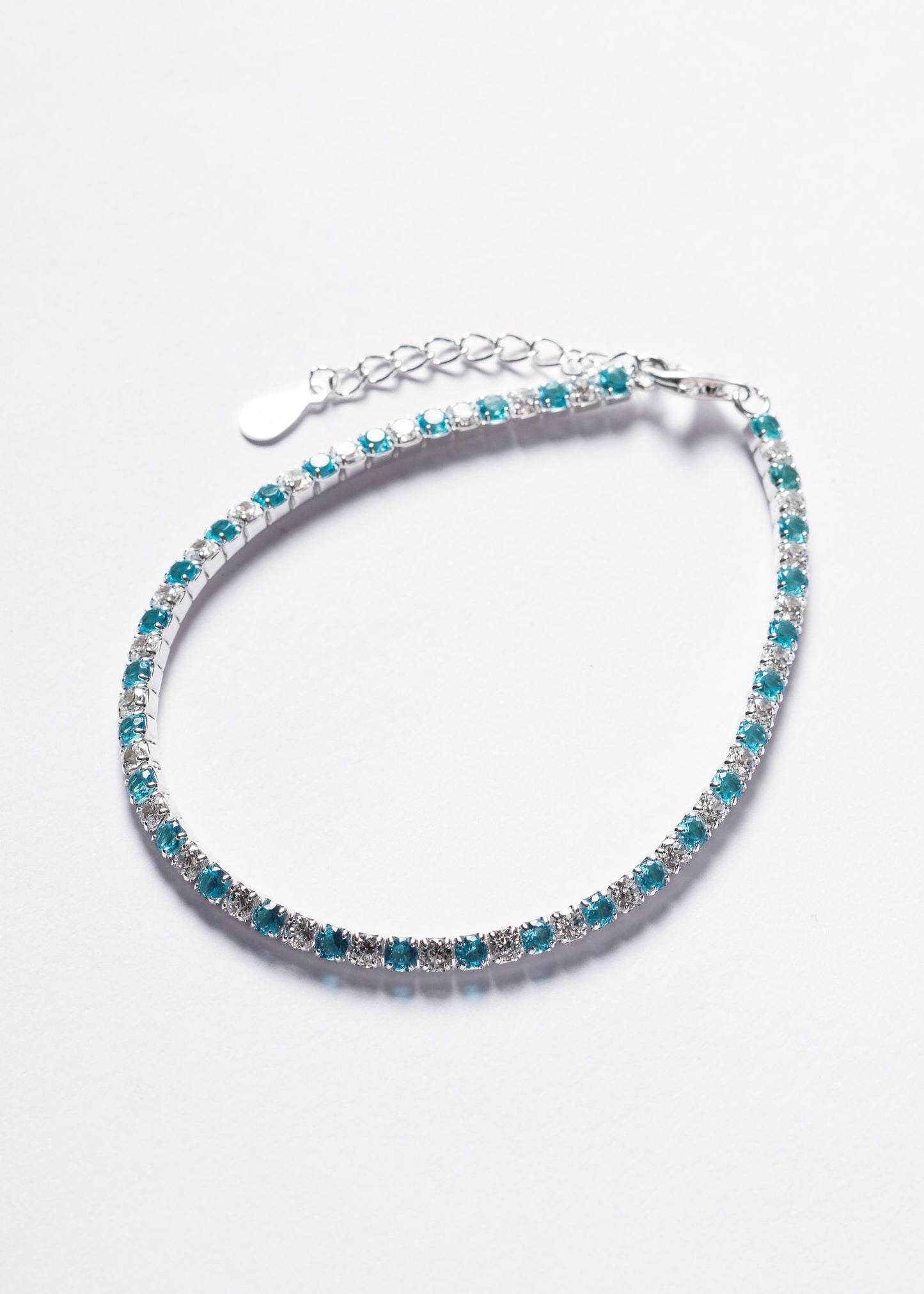 Pulsera Grand Tennis Clásica zirconia turquesa Plata 925