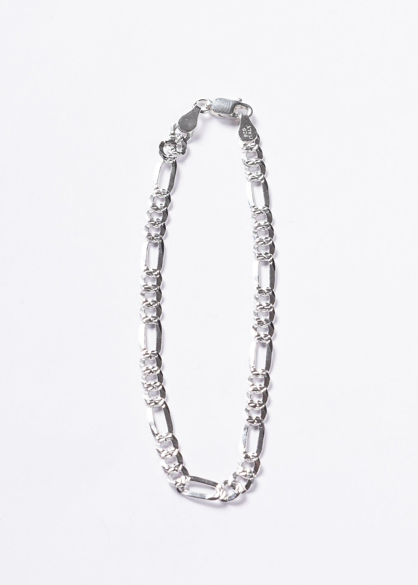 Pulsera eslabones 3 y 1 Italia 5mm Plata 925 - Hombre