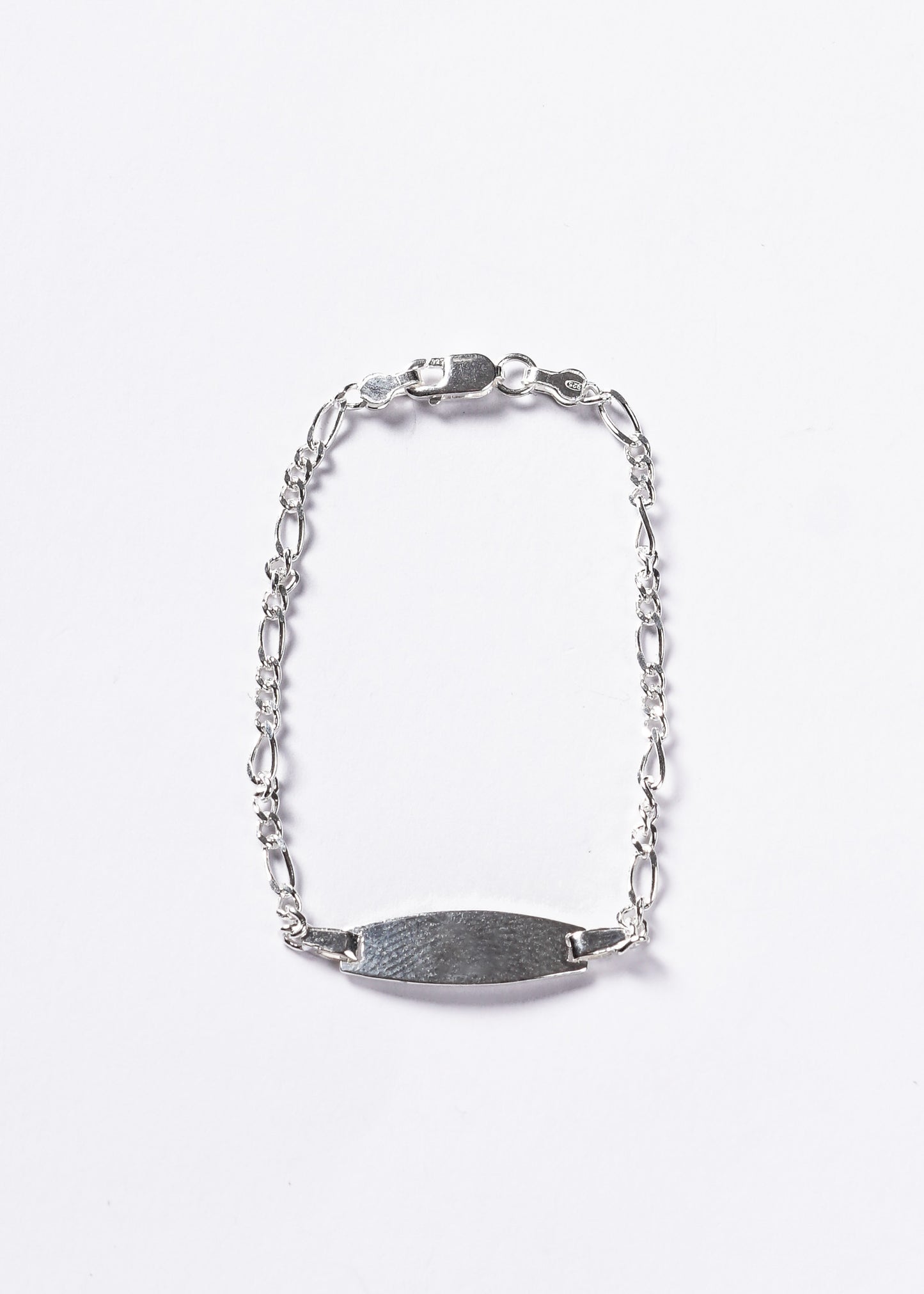 Pulsera eslabones 3 y 1 fina placa Plata 925 + Grabado personalizado