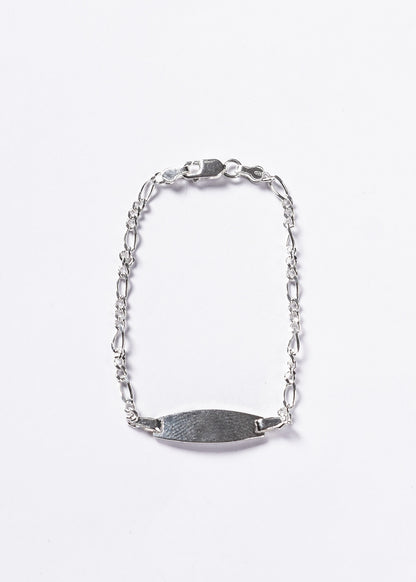 Pulsera eslabones 3 y 1 fina placa Plata 925 + Grabado personalizado
