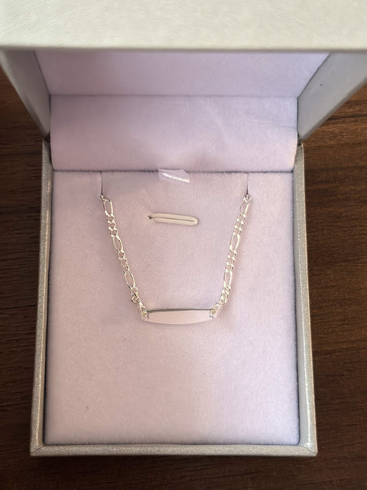 Pulsera eslabones 3 y 1 fina placa Plata 925 + Grabado personalizado