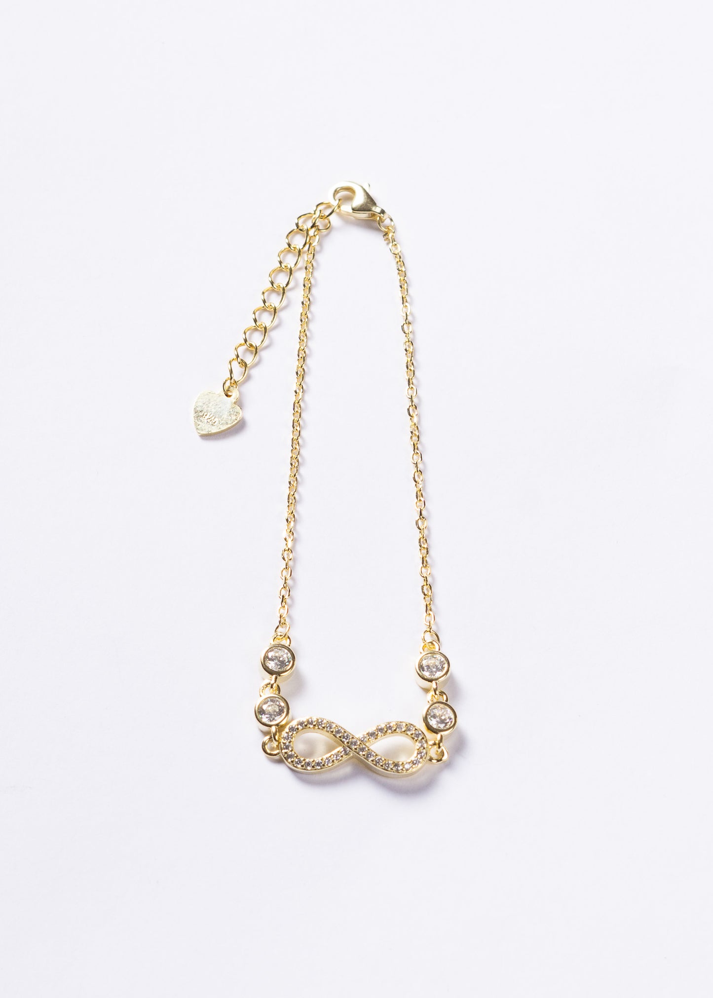 Pulsera infinito zirconias y puntos luz Plata 925 & Baño en oro 18k