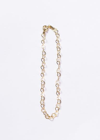Pulsera eslabones de corazón Plata 925 & Baño en oro 18k