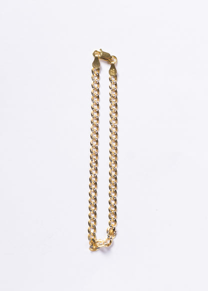 Pulsera cubana diamantada Plata 925 & Baño en oro 18k - Hombre