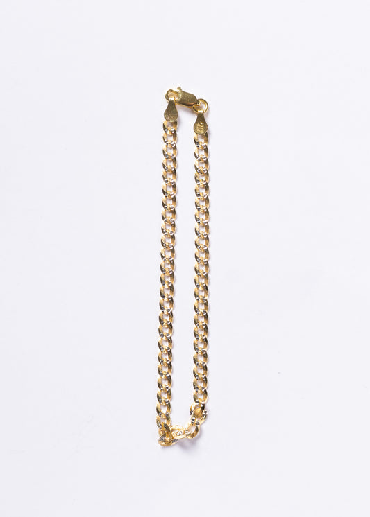 Pulsera cubana diamantada Plata 925 & Baño en oro 18k - Hombre