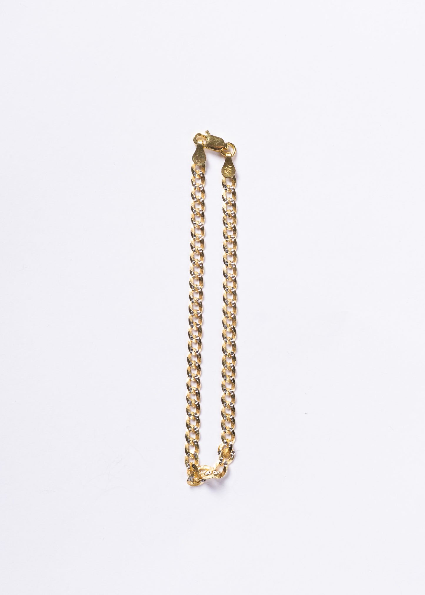Pulsera cubana diamantada fina Plata 925 & Baño en oro 18k - Unisex