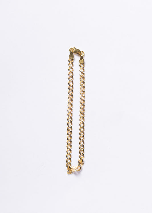 Pulsera cubana diamantada fina Plata 925 & Baño en oro 18k - Unisex