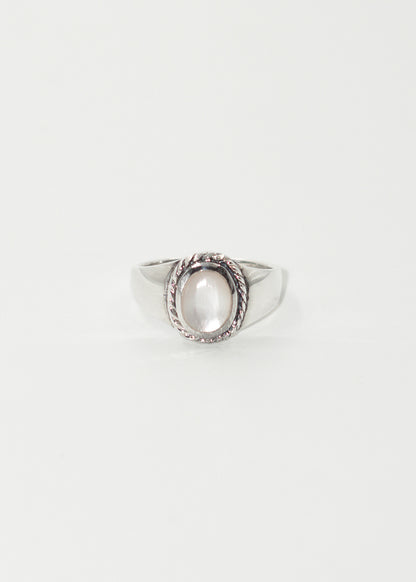Anillo ancho con nácar oval plata 925