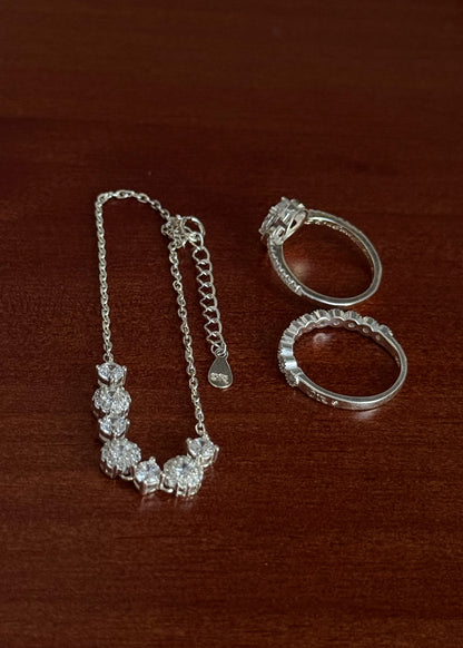 Set Conjunto Diamantado 3 piezas Plata 925 & Zirconias