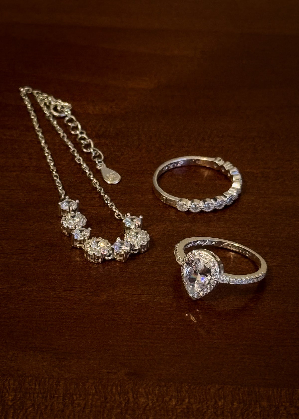 Set Conjunto Diamantado 3 piezas Plata 925 & Zirconias