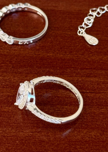 Set Conjunto Diamantado 3 piezas Plata 925 & Zirconias