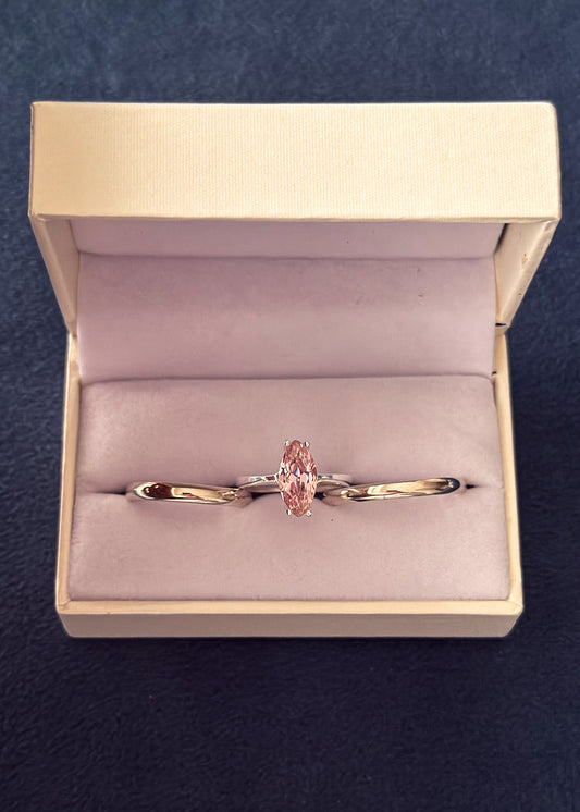 Set Gran Marquesa Rosa + alianzas bombé Plata 925 & Zirconias - Parejas