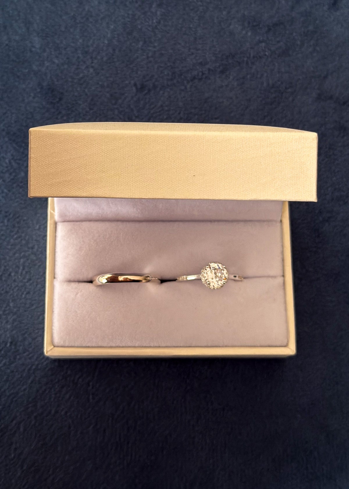 Set alianza bombé 3mm + anillo Lady Di Plata 925 & Zirconias - Parejas