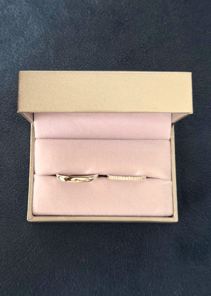 Set anillos sin fin zirconia blanca + alianza bombé 3mm plata 925 & zirconias - Parejas