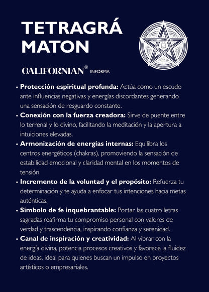 Cadena con dije tetragramatón acero quirúrgico