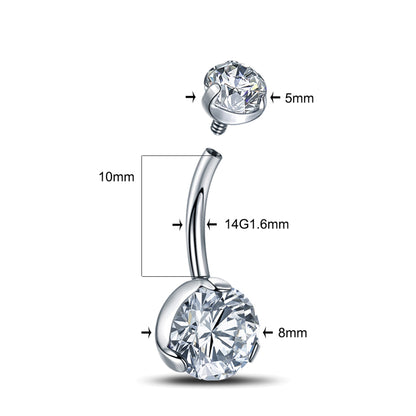 Piercing para ombligo Circle titanio & zirconia