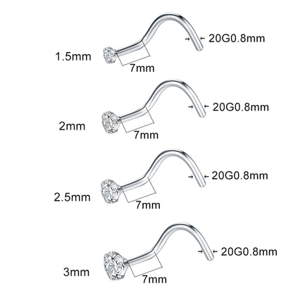 Piercing nostril titanio & zirconia premium - Dorado