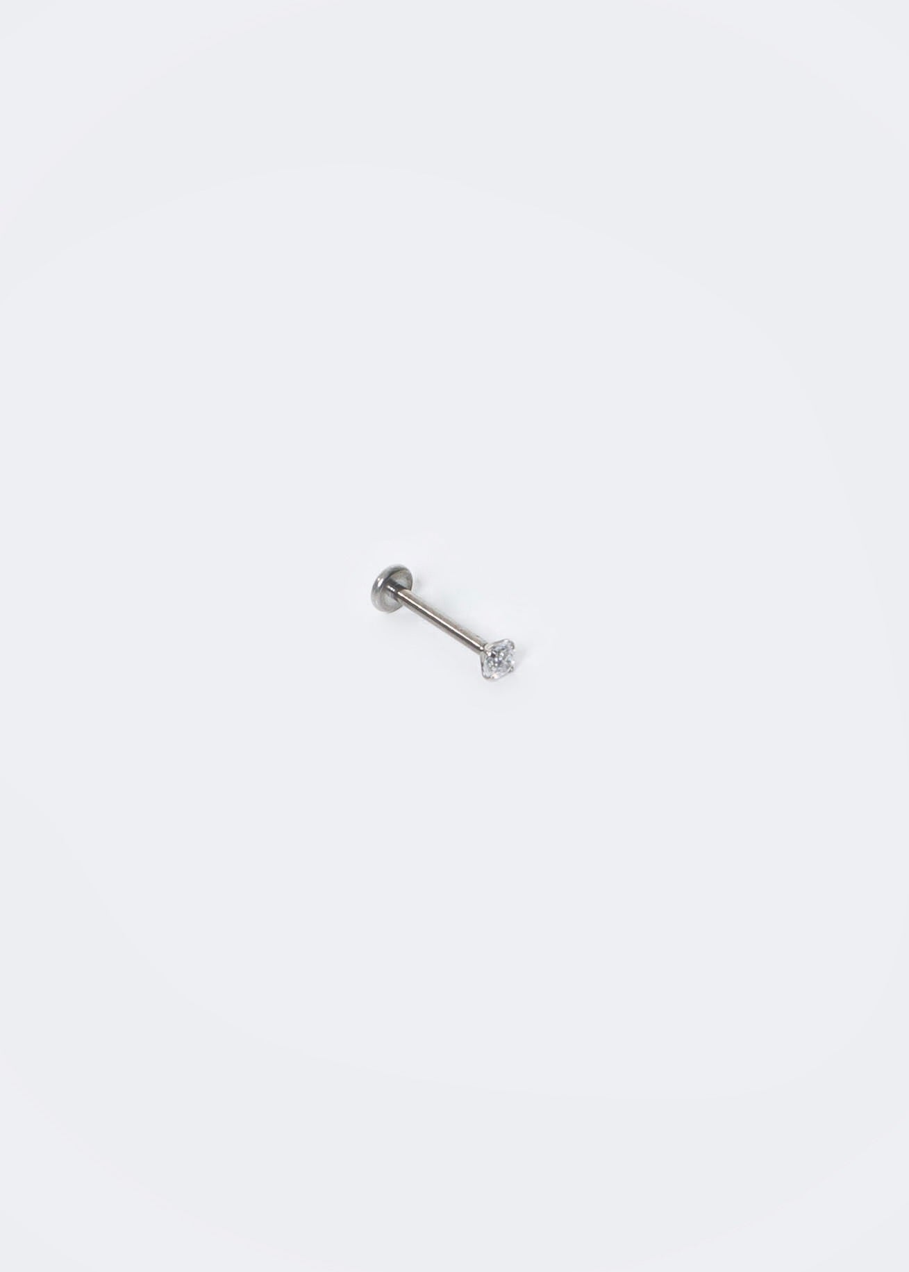 Piercing labret con brillo titanio & zirconia - Plateado