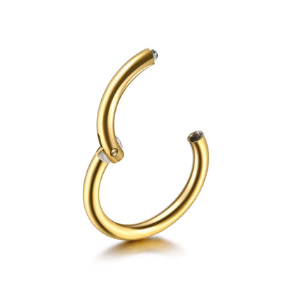 Piercing aro clicker 1.2mm titanio - Dorado
