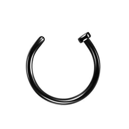 Piercing aro básico para nariz Titanio Negro - 8/9/10/12mm