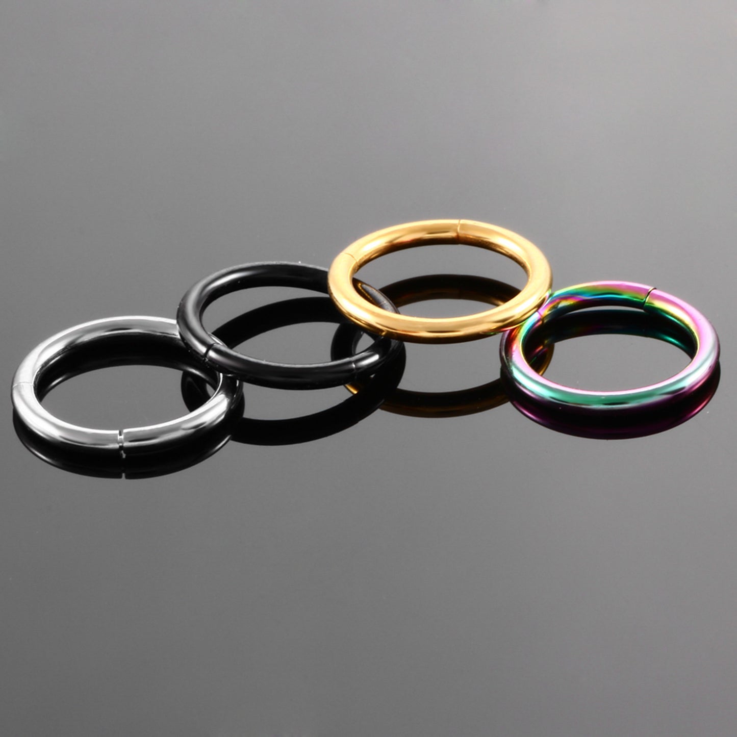 Piercing aro segmentado Titanio G23 - Plateado/Dorado/Negro