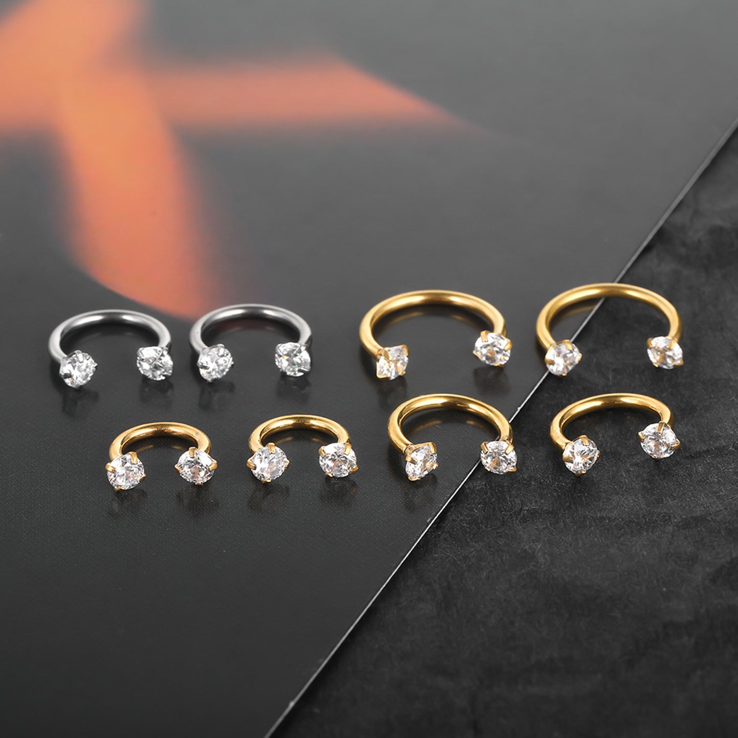 Piercing septum zirconias Titanio G23 - 8/10/12mm