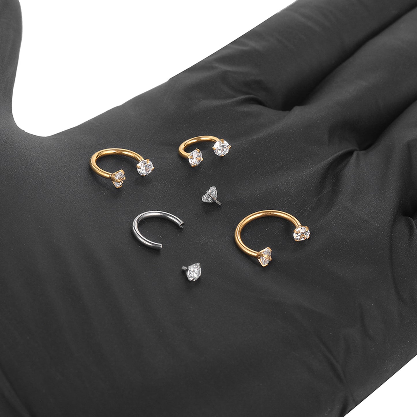 Piercing septum zirconias Titanio G23 - 8/10/12mm