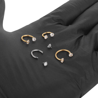 Piercing septum zirconias Titanio G23 - 8/10/12mm