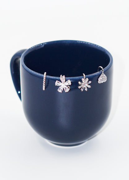 Ear cuff labrado plateado