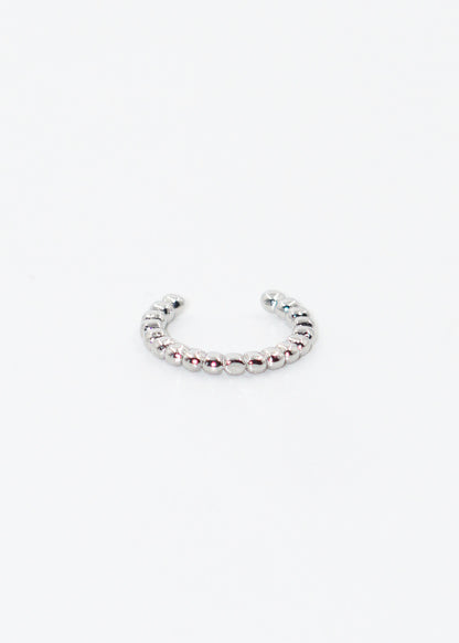 Ear cuff labrado plateado
