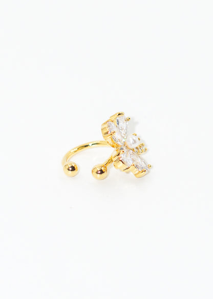 Ear cuff flor con perla
