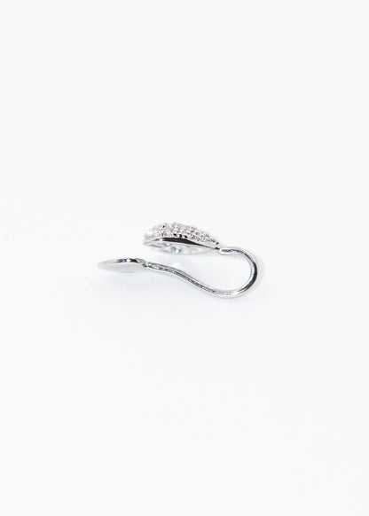 Ear cuff corazón plateado