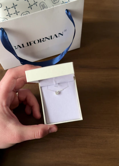 Collar cadena dije punto luz zirconia plata 925