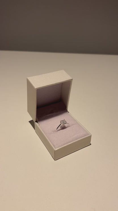 Anillo cintillo solitario zirconia cuadrada plata 925