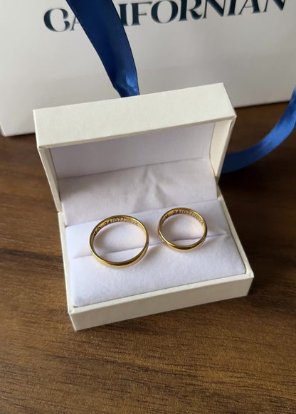 Alianzas acero quirúrgico + grabado + estuche