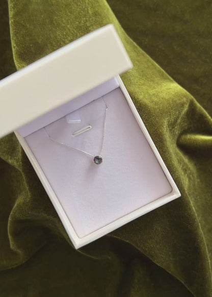 Cadena collar punto luz topacio místico plata 925 - Caridad mental