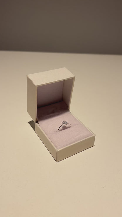 Anillo cintillo solitario 6 puntas con zirconias plata 925